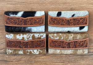 Hand Tooled Carving <b>Wallet</b> Clutch Phone Case Stylish Cowhide Fur <b>Wallet</b> Multi Uses New Design Western Leather <b>Wallets</b> - Product Image 4