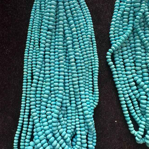 100% cuentas de rondelle turquesa facetadas naturales 5-7mm piedras preciosas azules de alta calidad para la fabricación de joyas - Product Image 2