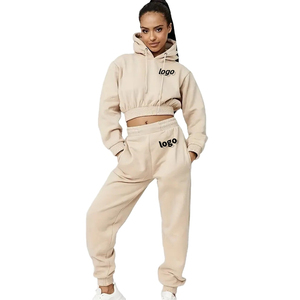 Conjunto de chándal y sudadera con capucha y pantalones de chándal apilados con logotipo personalizado, conjunto de chándal para mujer, conjunto de 2 piezas para mujer, primavera 2025 - Product Image 6