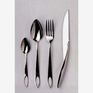 Juego de Cubiertos de acero inoxidable con acabado plateado con mango elegante, perfecto para utensilios de cocina de hotel y suministros de mesa para bodas - Product Image 5