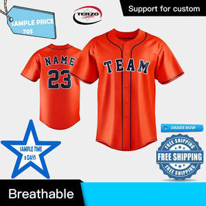 เสื้อเบสบอลผู้ใหญ่แบบมืออาชีพจากผู้ผลิตตามสั่ง กางเกงขายาวแขนสั้น ระบายอากาศได้ดี ราคาถูก ขายส่ง ผ้าเจอร์ซีย์ย้อมสีพื้น - Product Image 6