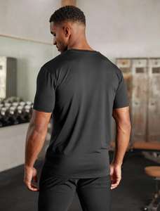 Camiseta de poliéster Spandex con logotipo personalizado de alta calidad, camisetas de gimnasio para hombre con panel de Color para entrenamiento - Product Image 5