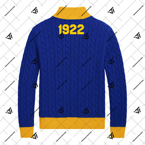 เสื้อสเวตเตอร์ถักเสื้อสเวตเตอร์ถักคาร์ดิแกนถักมีซิปเสื้อผ้าสำหรับชมรมแกมมาแกมมาแกมมาออกแบบได้ตามต้องการ - Product Image 2