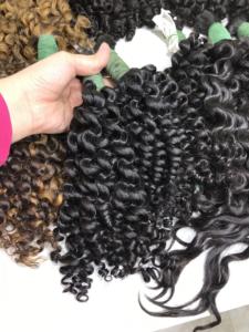 Extensions de cheveux vietnamiens crus vierges toutes couleurs de luxe perruque bouclée vague profonde lâche fermeture de trame droite d'os de vague naturelle - Product Image 5