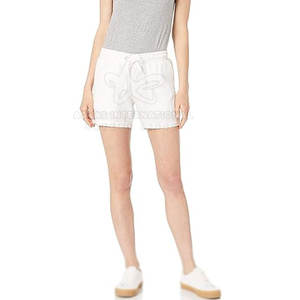 Femmes taille haute cordon décontracté respirant écologique 100% coton Shorts dernier Style couleur unie personnalisé en gros - Product Image 6