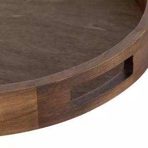 Plateau en bois écologique de vente chaude plateau décoratif rond personnalisable pour la maison et le mariage avec la technique de l'émail de couleur - Product Image 3