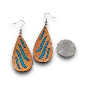 Pendientes de empalme de resina de madera más vendidos, venta al por mayor, nicho asimétrico exagerado, pendientes Retro de resina de gota de madera de alta calidad - Product Image 3