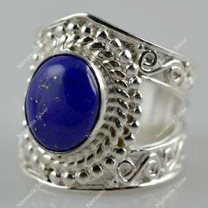 Handmade 925 Sterling Silver <b>Lapis</b> <b>Lazuli</b> <b>Ring</b> September Birthstone Gift with Natural Blue Gemstone Oval Jewelry IGI Certified - Product Image 5