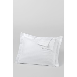 Varol 2-Piece Hotel Pillowcase Zeus Series Cotton Satin (<b>Ruffled</b>) with Striped Rectangle Shape - Product Image 1