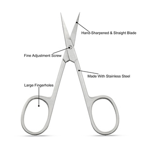 High Quality Stainless Steel Russian Nail Scissors Curved Bent Sharp Cuticle Manicure Scissors Beauty Scissors <b>Makeup</b> <b>Tools</b> - Product Image 5