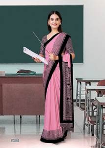 Nuevo patrón uniforme estilo damas ropa de oficina de alta calidad italiano Crape seda Saree blusa pieza colección - Product Image 5