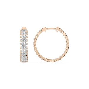 Boucles d'oreilles tendance en or pur 14 carats pour femmes, avec plusieurs pierres, cultivées en laboratoire, certifiées IGI et GAI, diamants en grappe de 3,73 carats, qualité EF/VS - Product Image 2