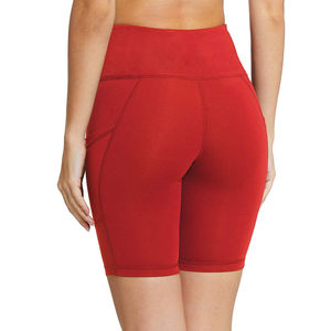 Meilleure vente Shorts de sport pour femmes respirants à séchage rapide, taille mi-haute, 2 poches latérales, couleur unie, confortables, réguliers - Product Image 4