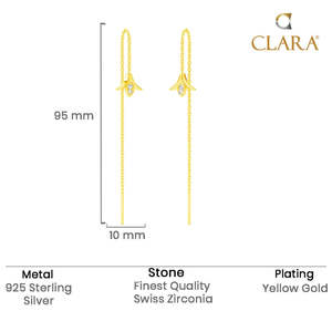 NOVAMART Fine Floral 925 Sterling Silver Drop <b>Earrings</b> with <b>Threader</b> Design Wholesale Export - Product Image 5