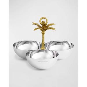 Dates bol de service haute qualité en métal plaqué argent 3 Joint Designer bol pour la maison dessus de table nourriture Fruits bols de service - Product Image 1