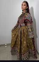 Prix de gros 2026 Dernière collection Robe de soirée modeste vintage afghane broderie artisanale dentelle fermeture éclair pompon grandes tailles pour femmes