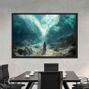 ภาพพิมพ์บนผ้าใบลายมิราเคิลโอเชียนสปลิต, ของตกแต่งแนวแฟนตาซีลึกลับ,1P:กรอบสีดำ - Product Image 1