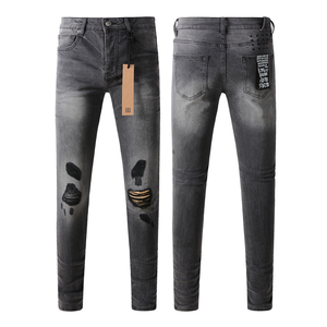 Jeans Hombres Rectos apilados Skinny Slim Fit Diseñador Jeans Pantalones de mezclilla Moda Streetwear jeans pantalones para hombres - Product Image 4
