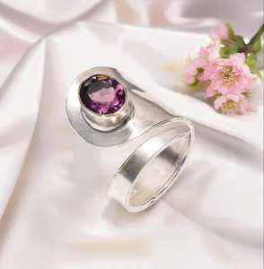 Handmade Amethyst Ring 925 Sterling <b>Silver</b> February Birthstone Jewelry Elegant Gift For Women Boho Design - Product Image 5