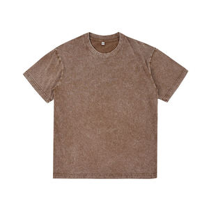 100%Cotton 300gsm Oversized Heavy Weigh <b>Tshirt</b> For Men Drop Shoulder Custom Logo Vintage Acid Wash T-Shirt - Product Image 4