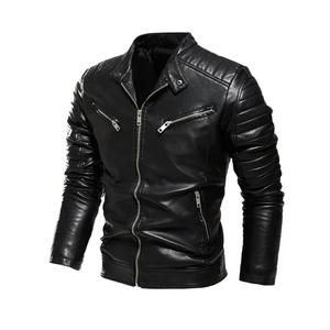 Nuevas chaquetas de cuero para hombre, chaqueta informal de otoño para motocicleta, PU, abrigos de cuero para motorista, ropa de marca - Product Image 2