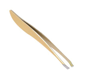 แหนบคิ้วปลายเอียงสำหรับผู้หญิงใช้ในร้านเสริมสวยและใช้ในบ้านเคลือบสีโรสโกลด์ - Product Image 3