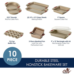 Easy to Operate 10-Piece Carbon Steel Nonstick Even Heat Conduction DIY <strong>Baking</strong> <strong>Tray</strong> Pan <strong>Set</strong> for Oven - Product Image 2