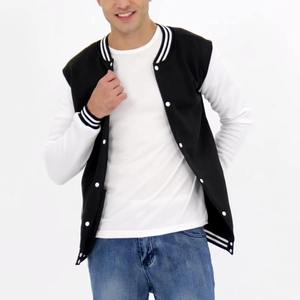 Veste de baseball universitaire avec logo personnalisé de haute qualité Streetwear unisexe blouson bombardier avec fermeture à bouton veste en cuir véritable pour femmes - Product Image 1