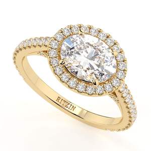 แหวนหมั้น1.00ctoval สำหรับผู้หญิงแหวนหมั้นเพชรแบบซ่อนรัศมี - Product Image 4