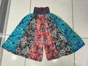 Pantalon jupe Boho Hippie en soie pour femmes, pantalon léger Hippie ample de printemps, couche de soie florale taille haute à la mode - Product Image 4