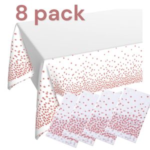 Confezione da 8 tovaglie rettangolari in plastica monouso 54*108 pollici copri tavolo da festa impermeabili - Product Image 5