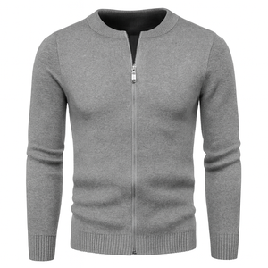 <b>Men</b>’s Zip-Up <b>Cardigan</b> Sweater | OEM ODM Knitwear | Wholesale Streetwear - Product Image 3