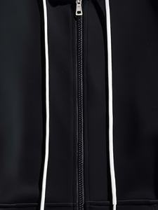 Sudadera con capucha y cremallera unisex, sudadera informal con mangas a rayas y logotipo personalizado - Product Image 6