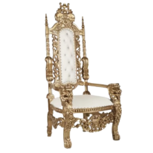 Chaises de trône en or à dossier haut roi et reine de luxe antique chaise de banquet de mariage de luxe royal pour le marié et la mariée à vendre - Product Image 1
