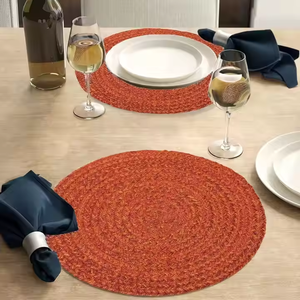 Vente chaude Écologique Réutilisable Jute Napperon Tissé À La Main Ensemble Personnalisable Vintage Salle À Manger Ambiance Ustensiles De Cuisine Vaisselle Utilisation - Product Image 6