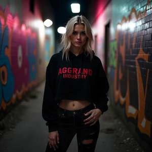 เสื้อฮู้ดแบบสวมหัวแขนยาวสำหรับผู้หญิง, เสื้อมีฮู้ดผ้าฝ้าย100% น้ำหนักมากโลโก้ด้านหน้า - Product Image 6