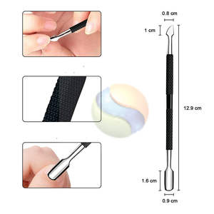 Pousse-cuticules professionnel en acier inoxydable double extrémité de qualité supérieure, outil de beauté avec logo personnalisé - Product Image 2