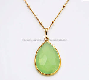 Ensemble de pendentifs en pierre d'améthyste de luxe de haute qualité en forme de coeur chaîne collier en laiton plaqué or pour mariage ou cadeau - Product Image 6