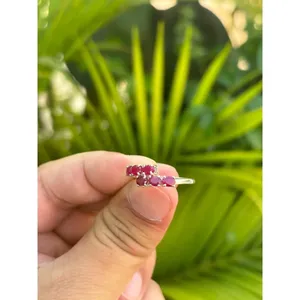 Anillo de Rubí Natural, Plata de Ley 925, Anillo de Piedras Preciosas Hecho a Mano para Mujer, Proveedor de Joyería al por Mayor - Product Image 3