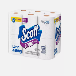Meilleur prix Scott 1000 feuilles par rouleau 12 rouleaux de papier toilette Papier hygiénique Livraison rapide à vendre - Product Image 1