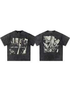 2025 Bon Jovi เสื้อยืดผ้าฝ้ายแขนสั้นผู้ชายย้อนยุคอเมริกันวินเทจ, เสื้อยืด100% ผ้าฝ้ายยาวสั้นถักสำหรับฤดูใบไม้ผลิ - Product Image 5
