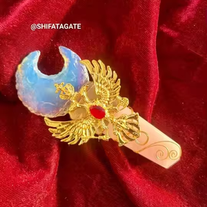 ไม้กายสิทธิ์โอปอลคริสตัลจากโรสควอตซ์สำหรับงานบำบัดและพลังงานพร้อมเครื่องมือรูปหอคอยนกอินทรีสีทอง - Product Image 1