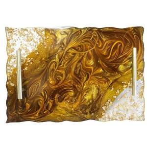 Ensemble de sous-verres de plateau de service floral en résine de designer fait à la main personnalisé de haute qualité pour la maison et le restaurant en Inde - Product Image 5