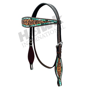 Nouveau Design Western Tack Set pour l'équitation Meilleur Prix Cuir Headstall Collier de poitrine Wither Strap Sculpté pour équestre - Product Image 2