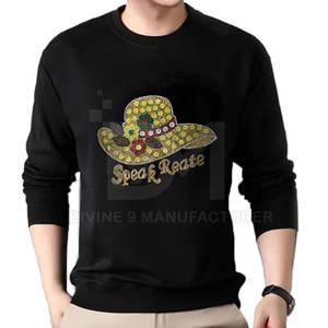 Sweat-shirt à strass de couleur unie pour hommes, vêtements d'hiver pour hommes, sweat-shirt à strass à la mode, sweat-shirt à strass pour hommes - Product Image 1