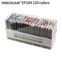 Finecolor 120 couleurs EF100 EF101 EF102 EF103 EF104 pinceau de croquis à base d'alcool rechargeable marqueurs d'art ensemble de stylos