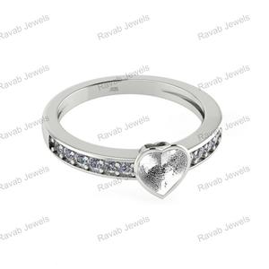 Nouvelle Arrivée Souvenir Bijoux 925 En Argent Sterling Pierre Réglage 6mm Coeur Vide Lunette Résine Cendres Femmes Anniversaire Cadeau Bande Anneau - Product Image 6