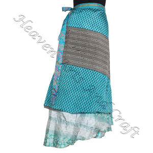 Nuevo lote al por mayor bohemio indio abrigo alrededor de faldas Reversible Vintage seda mágica 38 pulgadas longitud abrigo falda Halter tubo vestido - Product Image 4