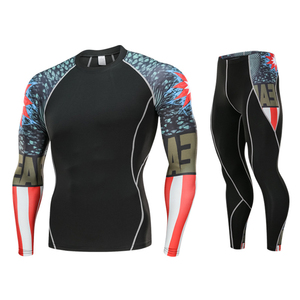 Conjunto Deportivo de Compresión para Hombre al por Mayor, de Secado Rápido, Transpirable, Manga Larga, Camiseta Interior, Protección UV, para Correr, Entrenamiento y Gimnasio - Product Image 1