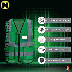 Nuevo chaleco reflectante de alta visibilidad con cremallera, lo último en ventas, chalecos reflectantes, venta al por mayor, ropa de trabajo de construcción, chaleco de seguridad - Product Image 4